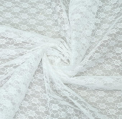 MDS Pack of 15 Wedding 12 x 108 inches Lace Table Runner for Wedding, Decorations for Birthday Parties, Banquets, Graduations, Engagements, and Runners fit Rectangle, Round Table- White