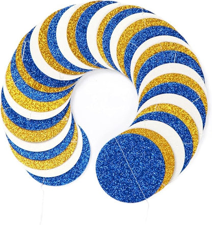 Navy-Blue White-Gold Birthday Party-Decorations Streamers - 52FT Graduation Hanging Paper Garland Banner,Baby Bridal Shower Wedding Engagement Bachelorette Supplies Backdrop Decor Hugtmr