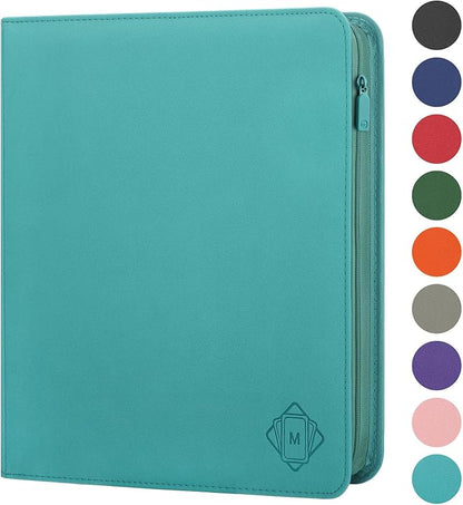 Premium Card Binder 12 Pocket for 720 Pockets Trading Card Binder, PU Zipper Card Collection Album, Sturdy Side-Loading Card Book Holder for MTG, TCG, Game Cards, Sports Cards