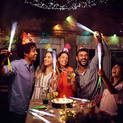 100 Pcs White Fiber Optic Wands Bulk Wedding Sparklers Party Favors LED Light Glow Sticks with 3 Modes Long Flashing Glow for Birthday Wedding Bridal Shower Glow in the Dark Party Favors