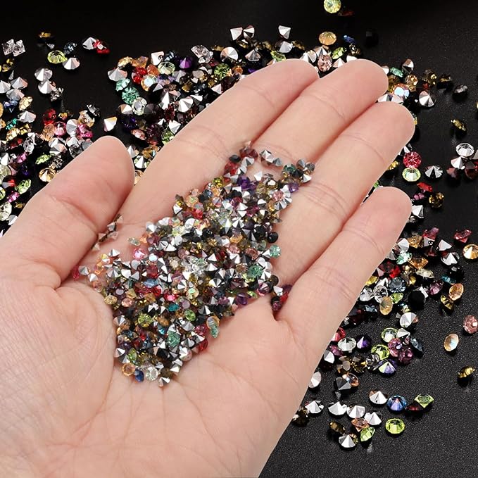 PATIKIL 14000Pcs Wedding Table Scatter Confetti Crystals 3mm Acrylic Diamonds Vase Fillers Gems for Table Centerpiece Decorations Bridal Shower Party, Dark Green AB