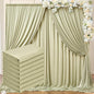 40 ft x 10 ft Wrinkle Free Sage Green Backdrop Curtain for Parties, Thick Green Polyester Photo Backdrop Drapes for Baby Shower Wedding Engagement Birthday Party Backdrop Stand,5ft x 10ft 8 Panels