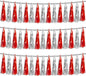 3P Red Silver Foil Fringe Metallic Tassel Streamers Banner Tassel Garland for Parade Floats, Bachelorette, Wedding, Birthday, Halloween, Christmas, Bridal/Baby Shower Party Decorations