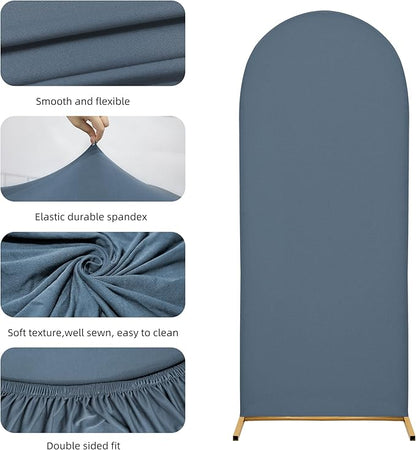 Wedding Arch Cover Spandex Arch Backdrop Cover (4FT,5FT,6FT) Set of 3 Arch Stand Cover Arch Covers Stretchy Backdrop for Birthday Party Decoration Baby Shower (Grayish Blue