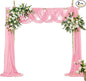 VACVELT Wedding Arch Draping Fabric Blush Pink Chiffon, 2 Panels Sheer Drapes 30 Inch x 20ft Chiffon Backdrop Curtain Wedding Decor, Outdoor Sheer Drapery for Ceremony Party Ceiling