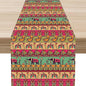 Boho Table Runner, Indian Bohemian Elephant Mandala Paisley Floral Hippie Art Print Table Center Decor for Home Kitchen Dining Patio Holiday Party Indoor Outdoor Table Decorations, 13"x72" Inch