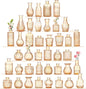Bud Vases Set of 40 Pcs,Small Flower Vases for Centerpieces,Glass Bud Vase in Bulk,Vintage Bud Vase for Wedding Table Centerpieces Decoration, Home Table Party Decor, Christmas,Anniversary,Gold Amber