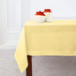 Solino Home Linen Yellow Tablecloth 60 x 132 Inch - Classic Hemstitch, 100% Pure Linen Rectangular Tablecloth - Machine Washable Table Cloth