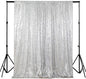 ShinyBeauty Photobooth Background Choice-4FTx7FT-Silver-Sequin backdrops, Sequin Fabric,Wedding backdrops,Rust Backdrop,Sequin Curtains,Photography Backdrop (Buy it Now) (4FTx7FT, Silver)
