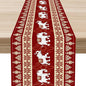 Boho Elephant Table Runner, Vintage Tribal Traditional African Animals Ethnic Folk Red Table Center Decor for Home Kitchen Dining Patio Holiday Party Indoor Outdoor Table Decorations, 13"x108" Inch
