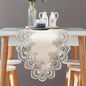 Vintage Lace Dining Table Runner, Small Macrame Coffee Table Runners 48 inches Long for Kitchen Home Christmas Party Decorations (16x48 inch, Off White)