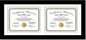 Creative Picture Frames 10X24Bk-W Black Horizontal Double Diploma Frame With 2 Opening White Mat, Holds 2-8.5X11-Inch Documents With Wall Hanger