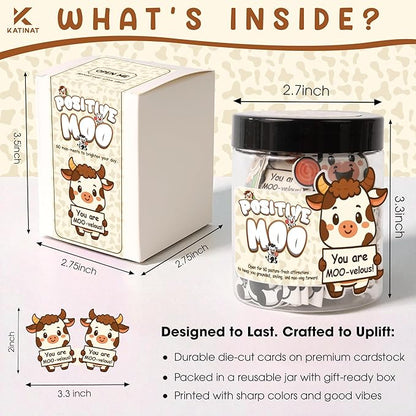 60 Positive Cow Gifts For Women Cow Lovers - Daily Affirmation Cards For Men Coworkers, Cute Friend Birthday Gifts For Women Teacher, Trendy Stuff Teenage Girl Gift For Christmas, Easter
