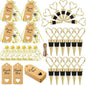 Buryeah 24 Set Wedding Heart Shaped Wine Stopper Party Favors Bulk Beverage Bottle Stopper Wine Cork Love Design Souvenirs for Guest with Sheer Bag Labels Rope Gift for Engagement Bridal Shower, Gold