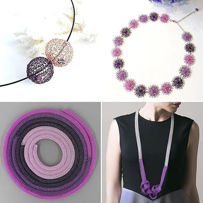 82FT Jewelry Wire 20 Gauge Tarnish-Resistant Copper Beading Wires Roll Bulk for DIY Crafts Jewelry Making, Purple Wire