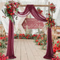 gogoparti Wedding Arch Draping Fabric Burgundy Arch Drapes Sheer Backdrop Curtain for Ceremony Parties Photo Booths Weddings Decor 19Ft Length x 28" Width 1 Panel