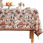 patdrea Designer Vintage Rectangle Tablecloth,Linen Pomegranates and Leaves Pattern Tablecloths,Fall Table Cover Cloth Decor for Kitchen Dining Christmas,Thanksgiving,55"x87"-Tehran a