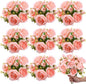 8 Bundles Artificial Peonies Flowers Boho Faux Flowers Arrangements Artificial Centerpiece Spring Bouquet Floral Wedding Decoration for Vase(Light Pink)