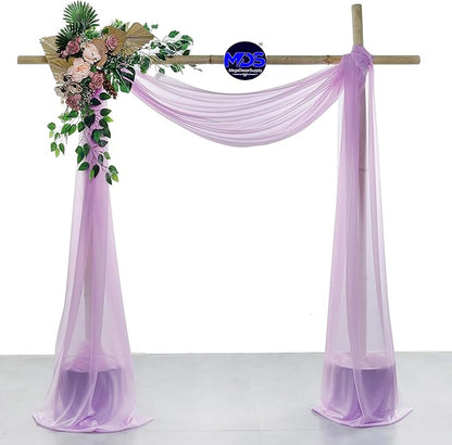 MDS Halloween Chiffon Draping Fabric - 2 Panel, 30" Wide x 50ft Long - Sheer Spooky Arbor & Canopy Drapery for Haunted House Backdrops, Party Ceilings, DIY Costumes & Themed Events - Orchid