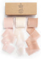 Vitalizart Pink Handmade Chiffon Silk Ribbon Fringe 1.5" x 21 Yd Blush Pink & White Frayed Edges Ribbons for Wedding Invitations Bridal Bouquets Gifts Wrapping Crafts Holiday Party Decorations