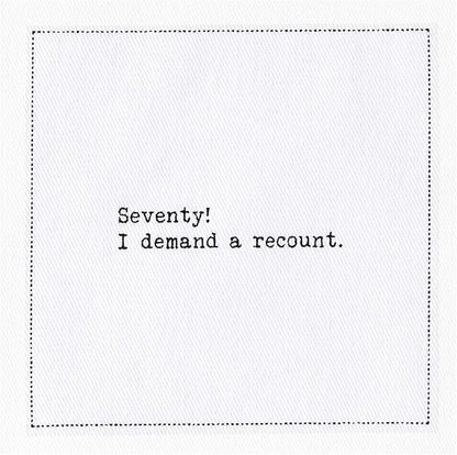 Five Star Napkins 70th Birthday Quotes White Cotton Cocktail Napkins, Beverage Napkins, Bar Napkins, Cloth Napkins, Party Napkins, Events, Holidays, Weddings, Birthdays, Disposable, 4.5" x 4.5"- (50x)