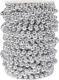 [66 Feet] Silver Pearl Beads Garland, 8MM 22 Yards Silver Faux Pearl Beads String Roll Bulk for DIY Craft Christmas Tree Wedding Party Decoration