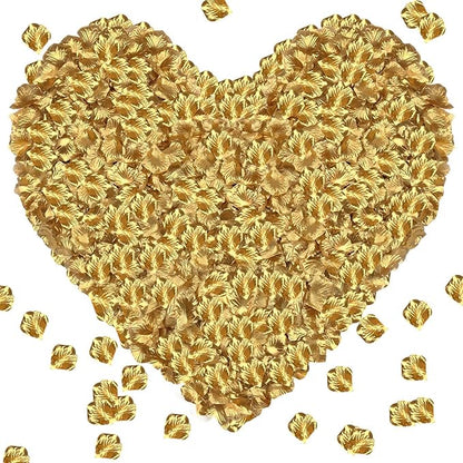 1000Pieces Rose Petals, Artificial Flower Petals Fake Rose Petals for Romantic Night,Wedding,Proposal Anniversary Flower Decorations(Gold Color)