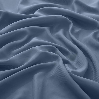 VACVELT Wedding Arch Draping Fabric Dusty Blue Chiffon, 2 Panels Sheer Drapes 30 Inch x 20ft Chiffon Backdrop Curtain Wedding Decor, Outdoor Sheer Drapery for Ceremony Party Ceiling