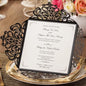 Hosmsua 50PCS Personalized Black Laser Cut Hollow Lace Rose Invitation Cards with Envelopes 6.3 x 6.3 Inch Wedding Invitations for Engagement Wedding Invite (Customized Printed)