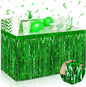 3 Pack 29 x108 Inch Green Foil Fringe Table Skirts Metallic Banner for Tinsel Streamer Garland Backdrop for Parade Floats Wedding Thanksgiving Birthday Christmas Halloween New Year Party Decoration