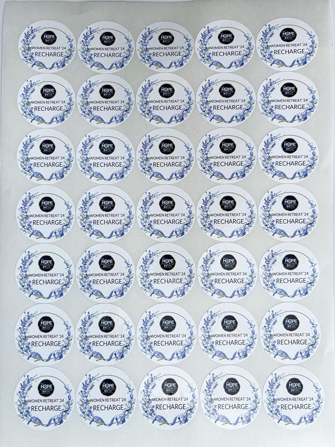 Custom Stickers for Weddings, Birthdays & Businesses - Personalized Labels with Your Logo - Waterproof, Fade and Heat Resistant - Pack of 100-1000 (Wreath F, 3 Inch)
