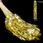 100 pcs Wedding Wands Light up with LED Tinsel Wedding Streamers for Wedding Send off and Greeting Ideal Props for Weddings, Birthday Parties, Christmas Cheerleading Games (Gold)
