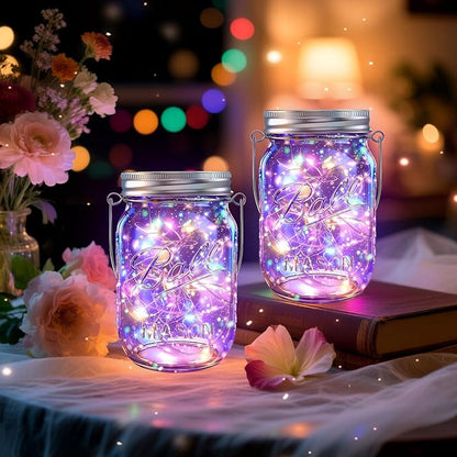 Solar Mason Jar Lights [Upgraded], 12 Pack 30 LED Firefly Fairy String Lights, Waterproof Outdoor Solar Mason Jar Lid Lights with Hangers(NO JARS) for Patio Garden Yard Wedding Decoration - Multicolor
