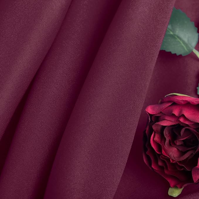 Ascoza 2pack 70 Inch Burgundy Round Tablecloth in Washable Polyester Fabric for Wedding/Banquet/Restaurant/Parties