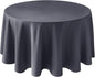 Biscaynebay Textured Fabric Round Tablecloths 90", Dark Grey Water Resistant Washable Table Cloths Circle Folding Table Covers Linen for Dining, Kitchen, Wedding, Parties, etc