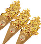 PATIKIL Dried Flower Confetti Cones, 30Pcs Paper Tapers Cone Holder with Dried Rose Petals / Sticker for Wedding Party Engagement Birthday DIY Decoration, Light Yellow/Pink
