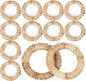 Woven Napkin Rings Set of 12 - Handmade Rattan Napkin Holders for Farmhouse Table Décor, Rustic Holiday Dining, Wedding, Thanksgiving, Christmas & Everyday Use (Natural) - CLEENTABLE