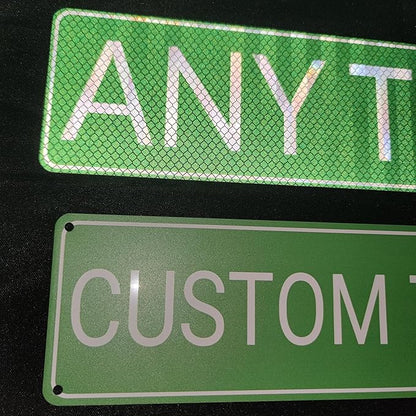 Custom Street Signs, Reflective Option, Single/Double Sided, Outdoor Metal Signs with Direction Arrow, Personalized Rust Free Aluminum, UV Protected & Weatherproof - 4x18 Inch