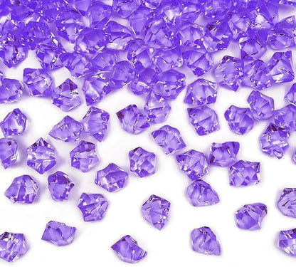 Vase Fillers for Home Decor, Fake Crushed Ice Cubes, Vase Fillers, 150 pcs Reusable Fake ice Cubes for Photography Accessories Props Decoration for Wedding(irregular-16 * 22mmPurple)