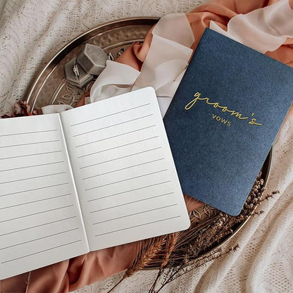 Vow Books His and Hers Wedding Vow Books Bride and Groom Vow Books Wedding Essentials Wedding Accessories(XZ-GB-Navy)