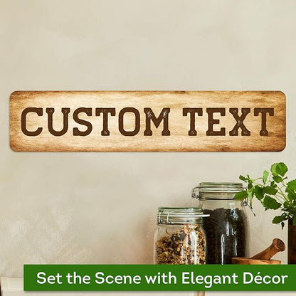 Custom Sign, Custom Street Sign, 11 Font Colors, 13 Font Styles, 4 Hole Options, 22 Sizes, 4x18 Inches, Rust Free DiBound, Fade Resistant, Made in USA by My Sign Center (Vintage)