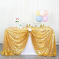 ShinyBeauty Gold Table Cloths for Party 2 Packs, 72X72 Inch Sequin Tablecloths Square Glitter Table Cloth Overlay Gold Tablecloth for Wedding, Birthday, Cake Tables