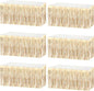 6 Pack 29x108 Inch Metallic Foil Fringe Tinsel Table Skirts Banner for Rectangle Tables Streamer Garland Backdrop for Wedding, Birthday, Parade Floats, Halloween Party Decoration(New Champagne Gold)