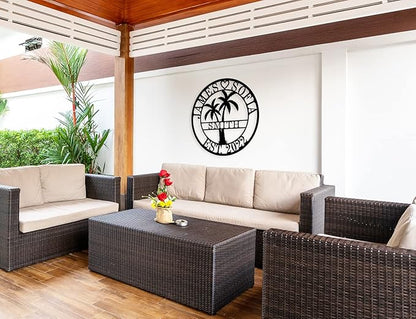 Personalized Metal Palm Tree Sign, Custom Signs Outdoor Palm Tree, Personalized Palm Tree Sign, Metal Palm Anniversary Gift, Palm Tree Metal Wall Art, Custom Metal Sign with Palm Tree