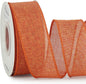 Ribbli Orange Burlap Wired Ribbon,1-1/2 Inch x 10 Yard,Wired Edge Ribbon for Big Bow,Wreath,Tree Decoration,Outdoor Decoration