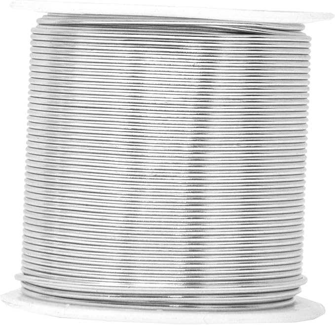 Mandala Crafts 18 Gauge Anodized Aluminum Craft Wire for Jewelry Making - 450 FT Colored Flexible Silver Black Gold Purple Red Kelly Green Wire - Bendable for Bonsai Armature Crafting Sculpting