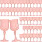 Plastic Vintage Wine Glasses 7OZ Plastic Goblets Vintage Drinking Glasses 48PCS Retro Wedding Glassware Water Goblets Reusable Drinking Cups for Party,Reception,Celebration,Bar,Whiskey(Light Pink)