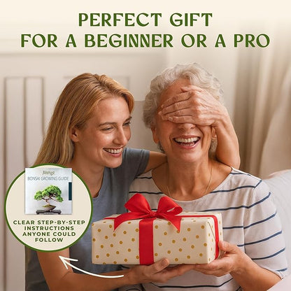 AVERGO Bonsai Tree Kit for Beginners – 5X Unique Japanese Bonzai Trees | Complete Indoor Starter Kit for Growing Plants with Bonsai Seeds, Tools & Planters – Gardening Gifts for Women & Men