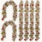 PARTY JOY 6PCS Leaf Garland, 5.6Ft Halloween Garland Artificial Maple Leaf Autumn Hanging Fall Vines Thanksgiving Decorations Fall Decor