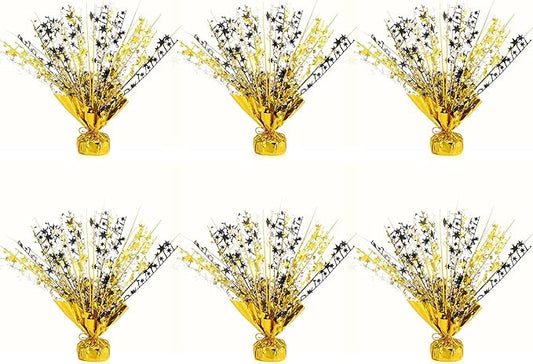 6 Pack Star Table Centerpieces for Party, Birthday Table Decorations for Kids Adults, Party Centerpieces for Tables for Wedding Baby Shower Graduation Holiday Event (Gold Silver Black)